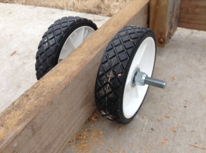 Held on with a bolt, one washer on outside, 2 on inside, and a nut.