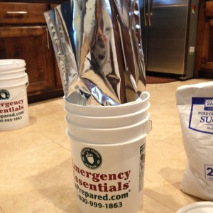 Insert the Mylar Bag into the Food Grade Bucket