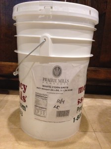 Air Tight Seal! This is where you can tape your old bag's label (the on that the food came in) onto the bucket, or just write it on the bucket in sharpie. If you ever need to get it off, just use hairspray or alcohol.  Don't forget to date your bucket with the month and year you packaged it! I also initial it.