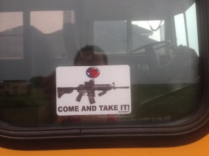 Our friend Jimbo decorated our bus like Army Infantrymen do:)