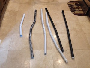 All of the digeridoos we made that day.