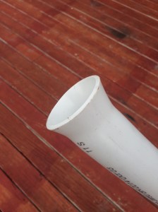 The flared bottom. I used a Moscato Wine bottle for this flare. Crab helped me press it down and he ended up giving it a bigger flare on one side, which really helps with the projection of sound!