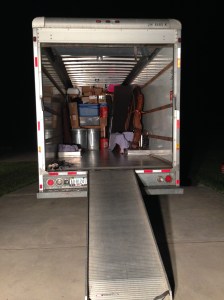 Loading the UHaul. Only the furniture and tools left:)